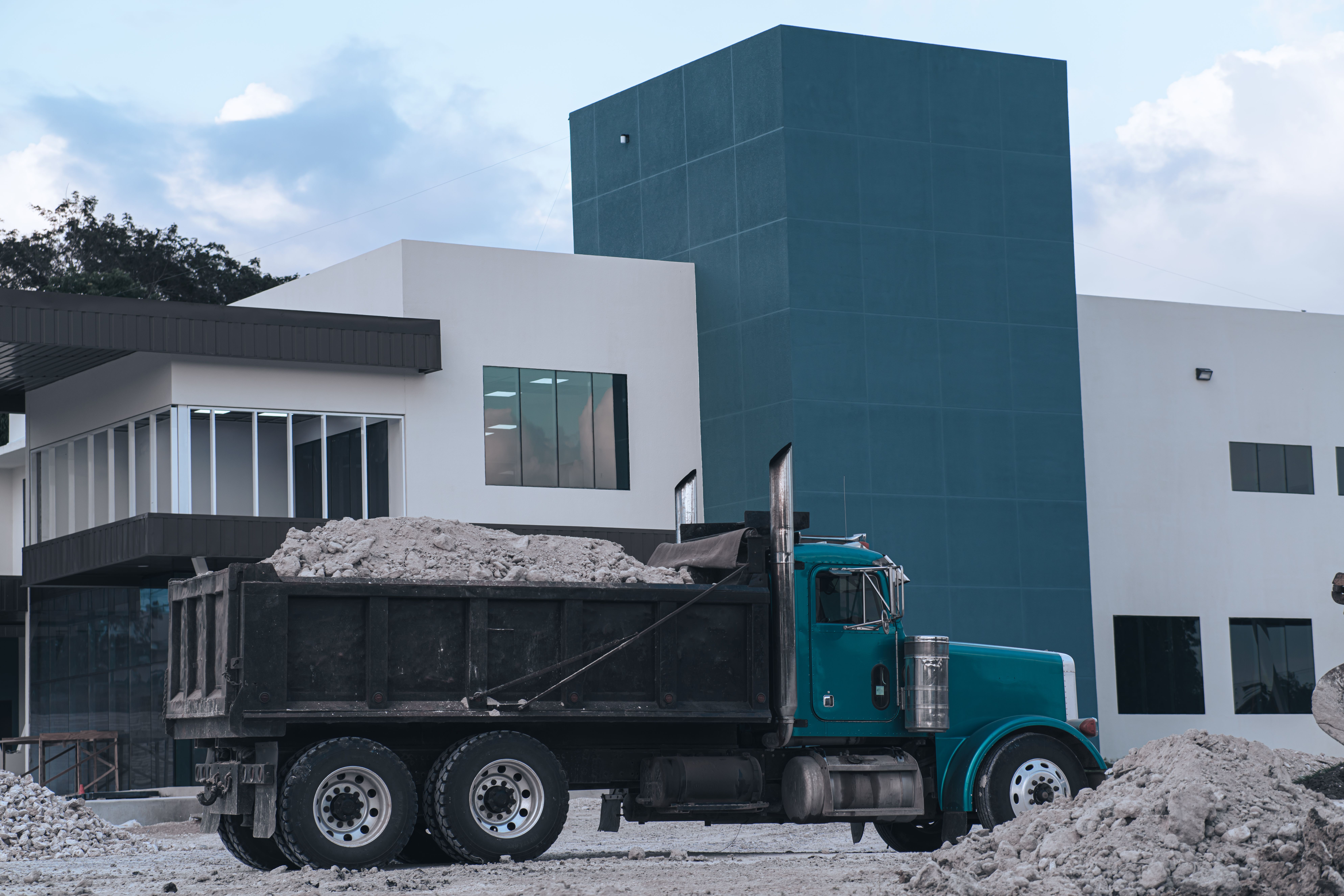Tipper truck at an industrial site