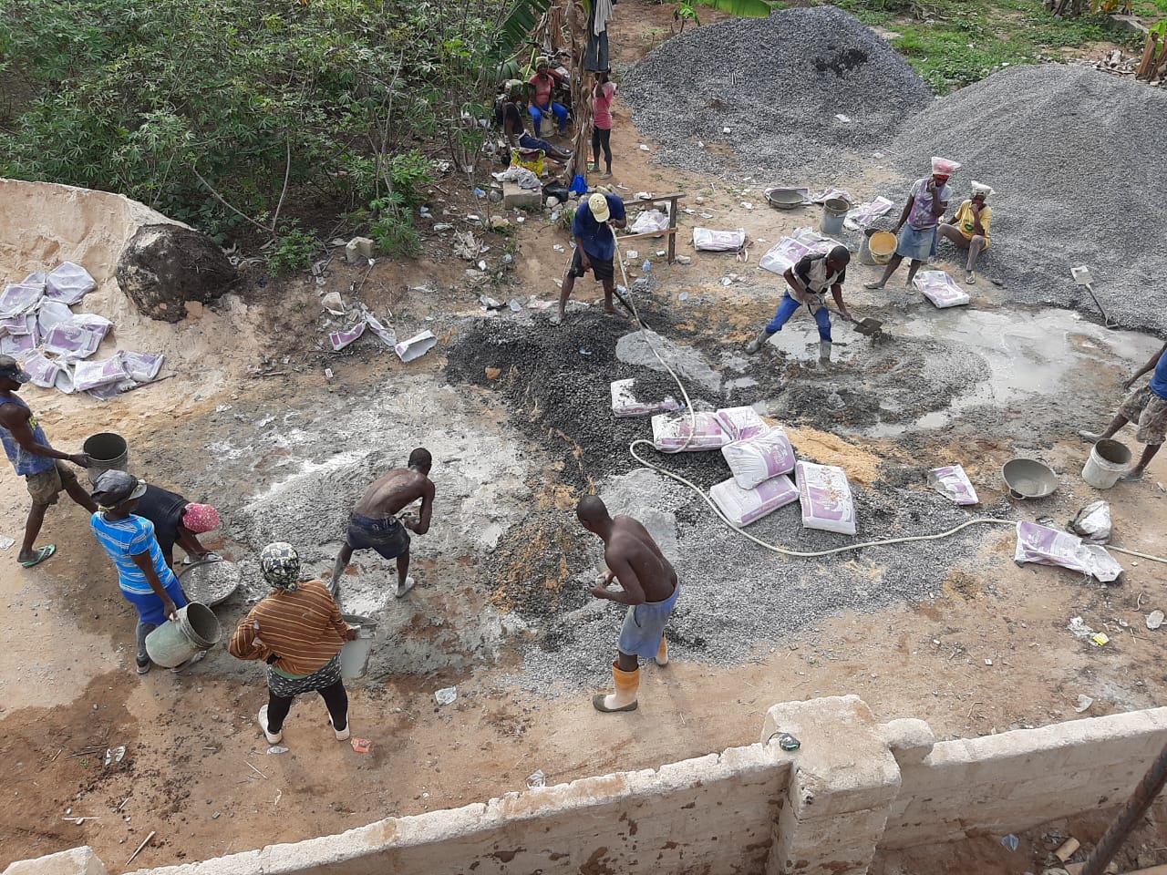 Crew carrying out groundworks on site